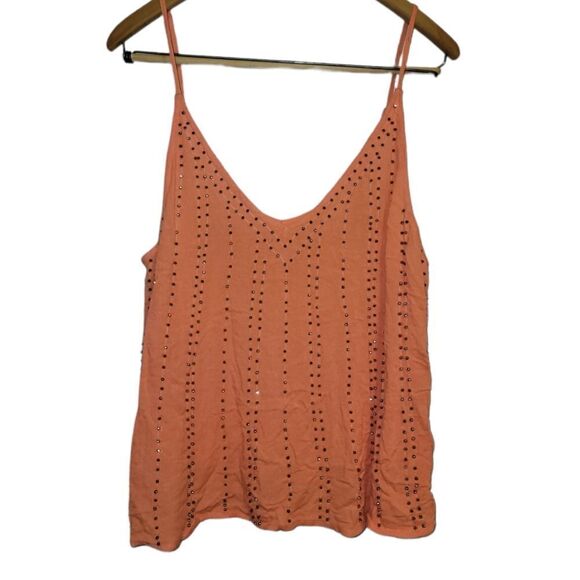 Free People Coral Beaded Embellished Oversized Sleeveless Tank Top M - Picture 12 of 14